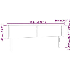 Κεφαλάρι Κρεβατιού LED Σκούρο Πράσινο 183x16x78/88εκ. Βελούδινο