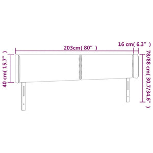 Κεφαλάρι Κρεβατιού LED Σκούρο Πράσινο 203x16x78/88εκ. Βελούδινο