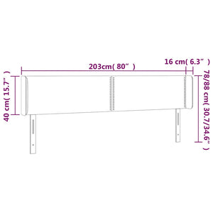 Κεφαλάρι Κρεβατιού LED Σκούρο Πράσινο 203x16x78/88εκ. Βελούδινο