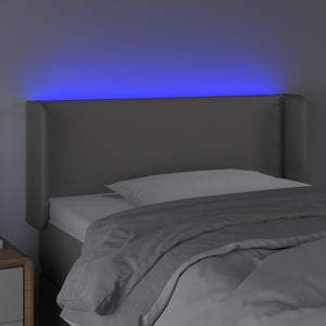 Κεφαλάρι Κρεβατιού LED Γκρι 83x16x78/88 εκ. από Συνθετικό Δέρμα