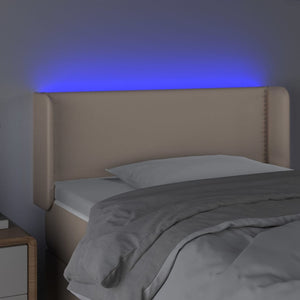 Κεφαλάρι Κρεβατιού LED Καπουτσίνο 83x16x78/88 εκ. Συνθετ. Δέρμα