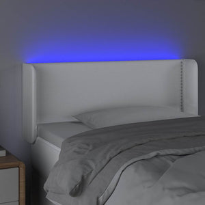 Κεφαλάρι Κρεβατιού LED Λευκό 93x16x78/88εκ. από Συνθετικό Δέρμα - Pakobazaar