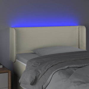 Κεφαλάρι Κρεβατιού LED Κρεμ 103x16x78/88εκ. από Συνθετικό Δέρμα