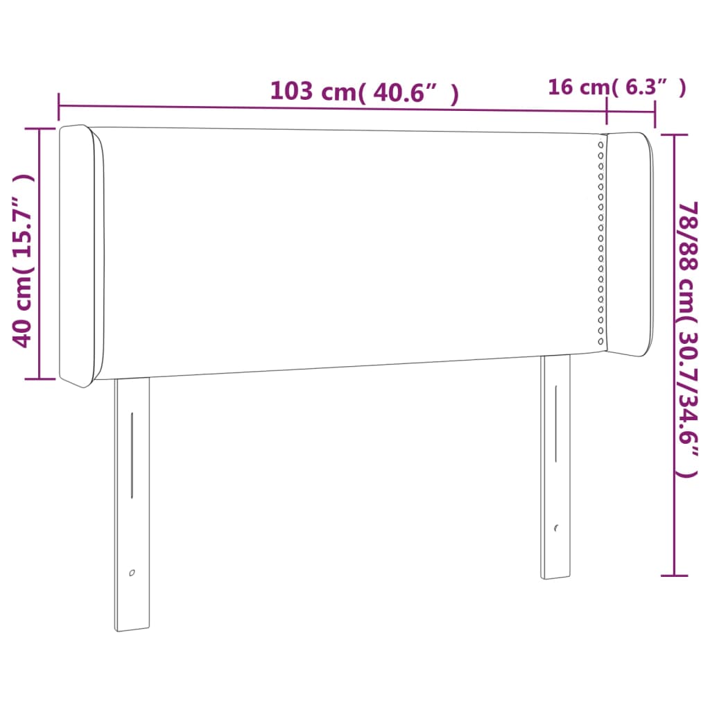 Κεφαλάρι Κρεβατιού LED Καφέ 103x16x78/88εκ. από Συνθετικό Δέρμα