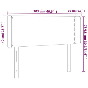 Κεφαλάρι Κρεβατιού LED Καφέ 103x16x78/88εκ. από Συνθετικό Δέρμα