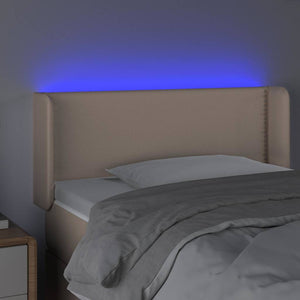 Κεφαλάρι Κρεβατιού LED Καπουτσίνο 103x16x78/88εκ. Συνθετ. Δέρμα
