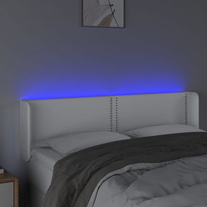 Κεφαλάρι Κρεβατιού LED Λευκό 147x16x78/88 εκ. Συνθετ. Δέρμα - Pakobazaar