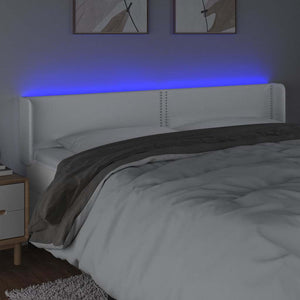 Κεφαλάρι Κρεβατιού LED Λευκό 183x16x78/88 εκ. Συνθετ. Δέρμα - Pakobazaar