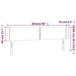 Κεφαλάρι Κρεβατιού LED Κρεμ 203x16x78/88εκ. από Συνθετικό Δέρμα