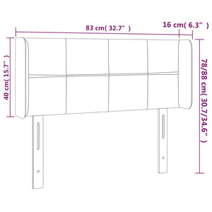 Κεφαλάρι Κρεβατιού LED Μαύρο 83x16x78/88 εκ. Υφασμάτινο