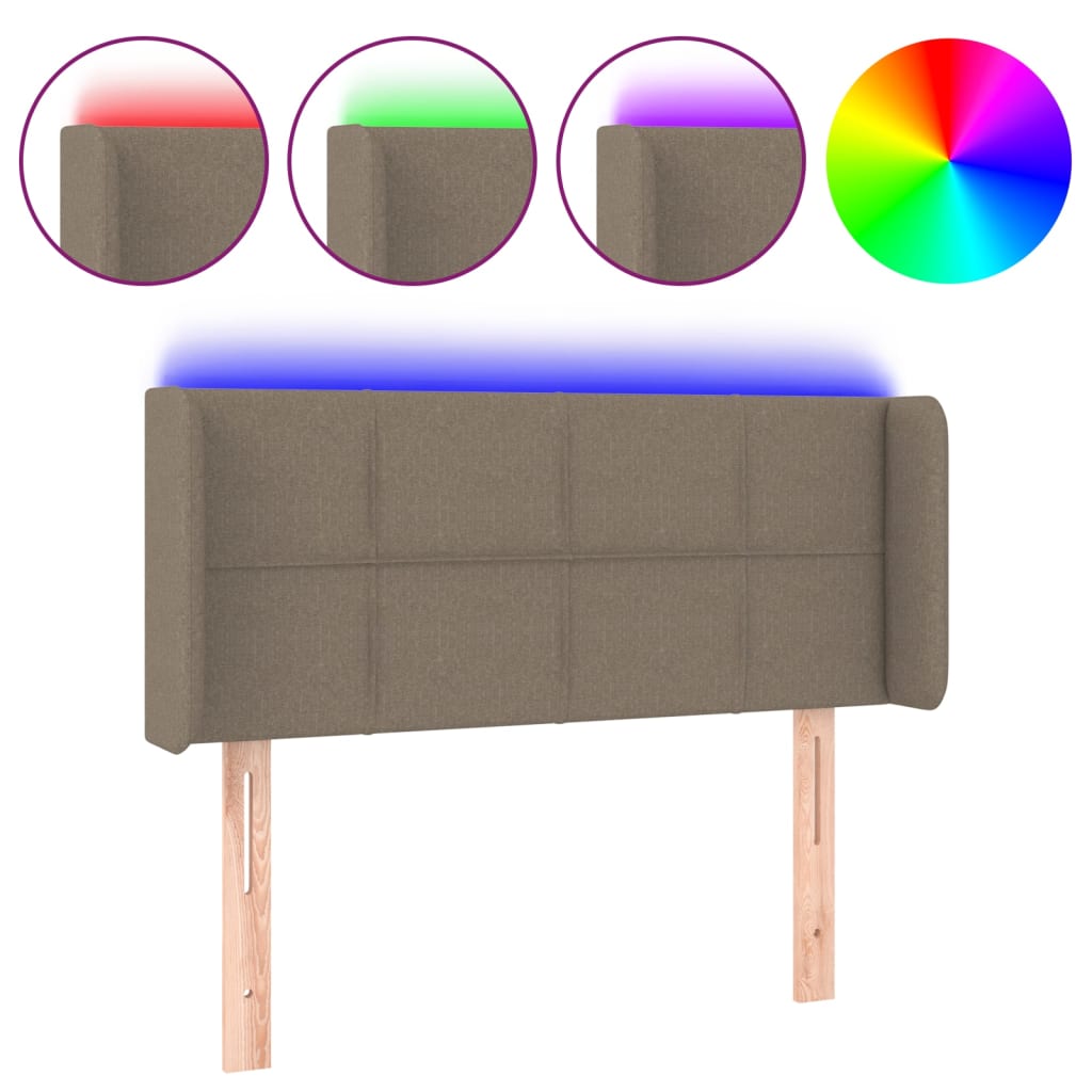 Κεφαλάρι Κρεβατιού LED Taupe 83x16x78/88 εκ. Υφασμάτινο