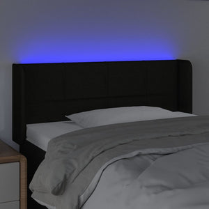 Κεφαλάρι Κρεβατιού LED Μαύρο 93x16x78/88 εκ. Υφασμάτινο