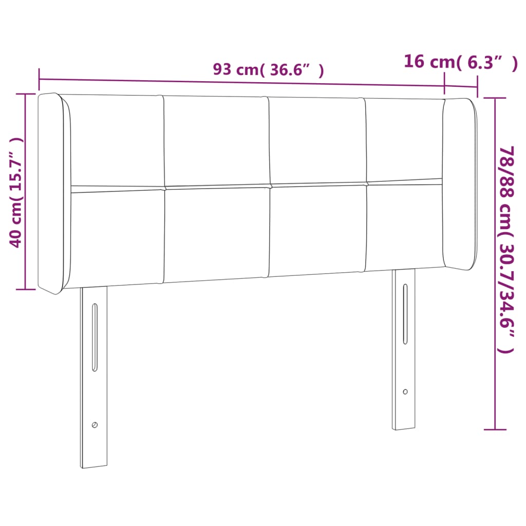 Κεφαλάρι Κρεβατιού LED Πράσινο 93x16x78/88 εκ. Υφασμάτινο