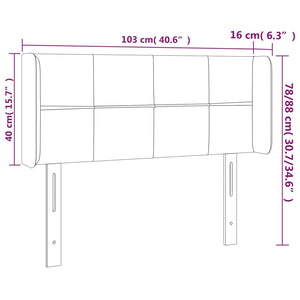 Κεφαλάρι Κρεβατιού LED Κρεμ 103x16x78/88 εκ. Υφασμάτινο