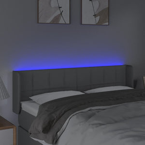Κεφαλάρι Κρεβατιού LED Ανοιχτό Γκρι 147x16x78/88 εκ. Υφασμάτινο