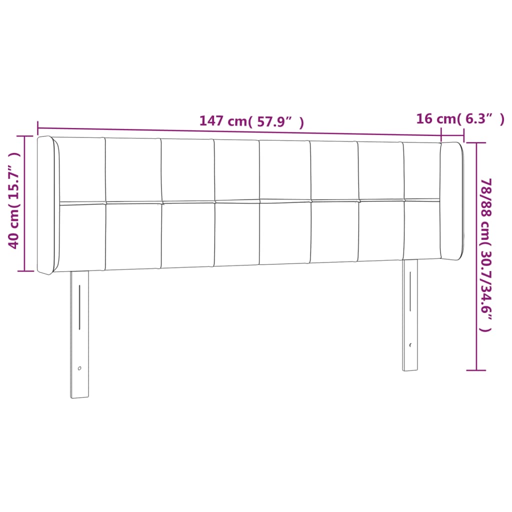 Κεφαλάρι Κρεβατιού LED Ανοιχτό Γκρι 147x16x78/88 εκ. Υφασμάτινο