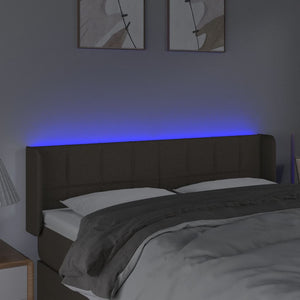 Κεφαλάρι Κρεβατιού LED Taupe 147x16x78/88 εκ. Υφασμάτινο