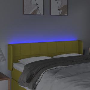 Κεφαλάρι Κρεβατιού LED Πράσινο 147x16x78/88 εκ. Υφασμάτινο