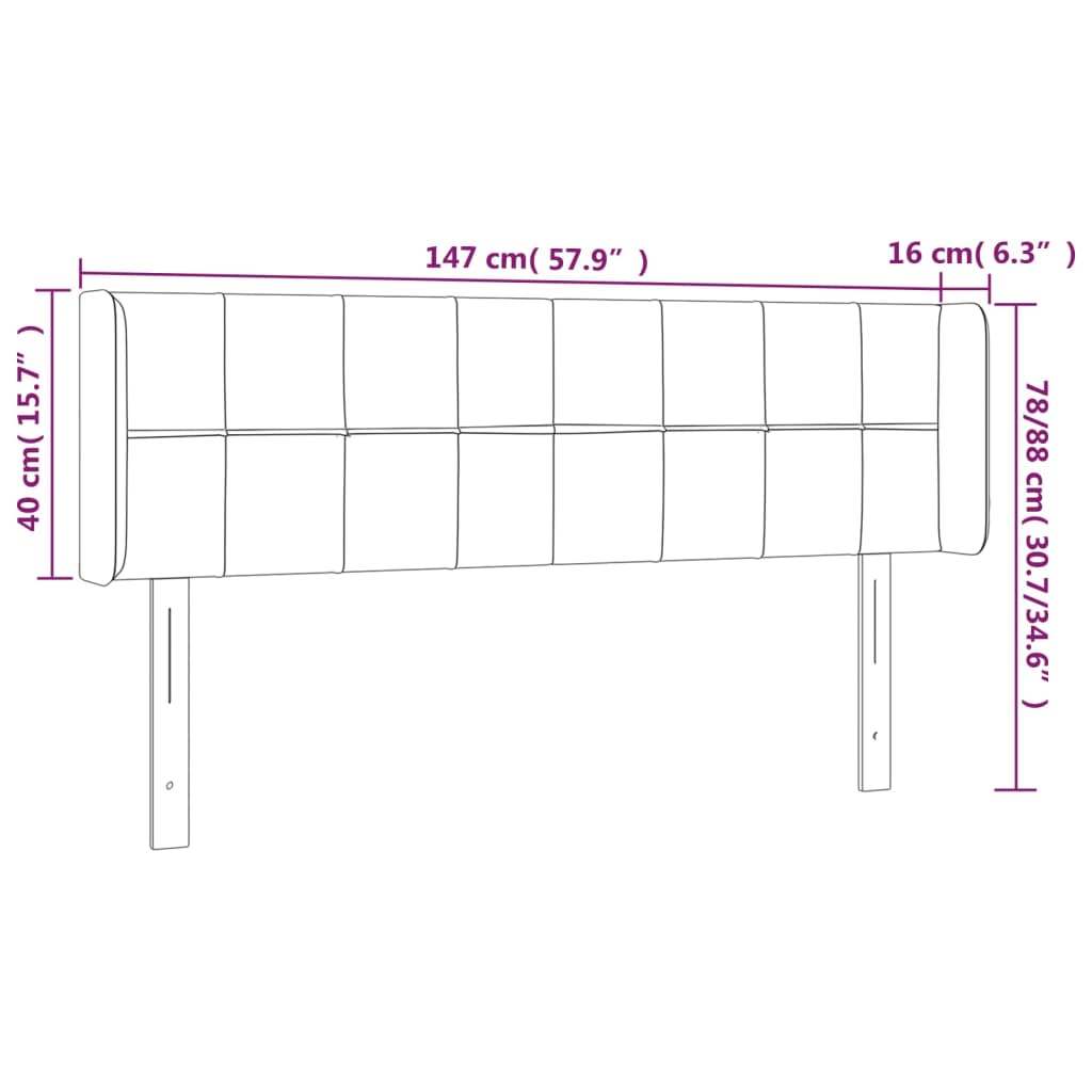 Κεφαλάρι Κρεβατιού LED Πράσινο 147x16x78/88 εκ. Υφασμάτινο