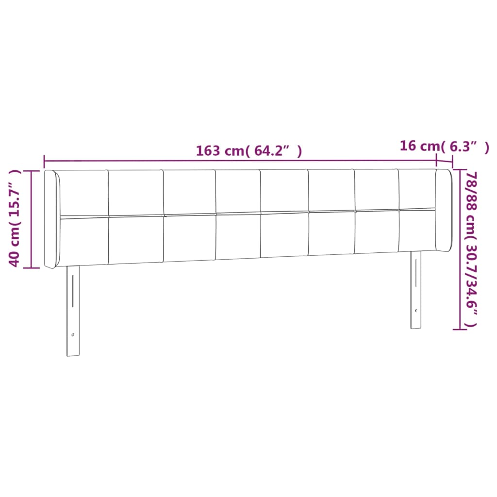 Κεφαλάρι Κρεβατιού LED Σκούρο Καφέ 163x16x78/88 εκ. Υφασμάτινο - Pakobazaar