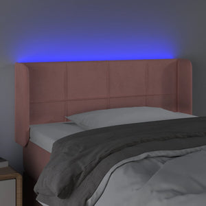 Κεφαλάρι Κρεβατιού LED Ροζ 83x16x78/88 εκ. Βελούδινο