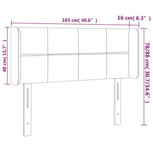 Κεφαλάρι Κρεβατιού LED Σκούρο Γκρι 103x16x78/88 εκ. Βελούδινο