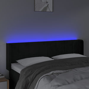Κεφαλάρι Κρεβατιού LED Μαύρο 147x16x78/88 εκ. Βελούδινο