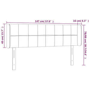 Κεφαλάρι Κρεβατιού LED Σκούρο Πράσινο 147x16x78/88εκ. Βελούδινο