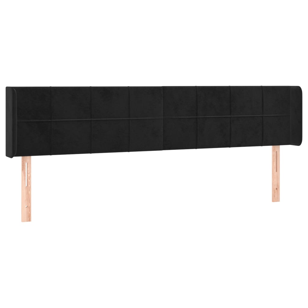 Κεφαλάρι Κρεβατιού LED Μαύρο 183x16x78/88 εκ. Βελούδινο