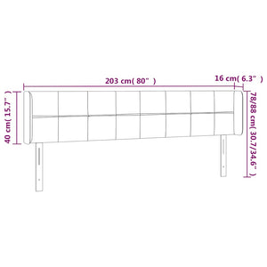 Κεφαλάρι Κρεβατιού LED Σκούρο Πράσινο 203x16x78/88εκ. Βελούδινο