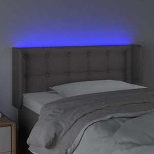 Κεφαλάρι Κρεβατιού LED Γκρι 83x16x78/88 εκ. από Συνθετικό Δέρμα - Pakobazaar