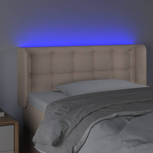 Κεφαλάρι Κρεβατιού LED Καπουτσίνο 83x16x78/88 εκ. Συνθετ. Δέρμα - Pakobazaar