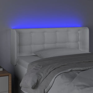 Κεφαλάρι Κρεβατιού LED Λευκό 93x16x78/88εκ. από Συνθετικό Δέρμα