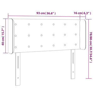 Κεφαλάρι Κρεβατιού LED Κρεμ 93x16x78/88 εκ. από Συνθετικό Δέρμα