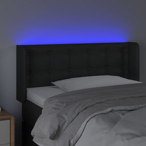 Κεφαλάρι Κρεβατιού LED Μαύρο 103x16x78/88 εκ. Συνθετ. Δέρμα