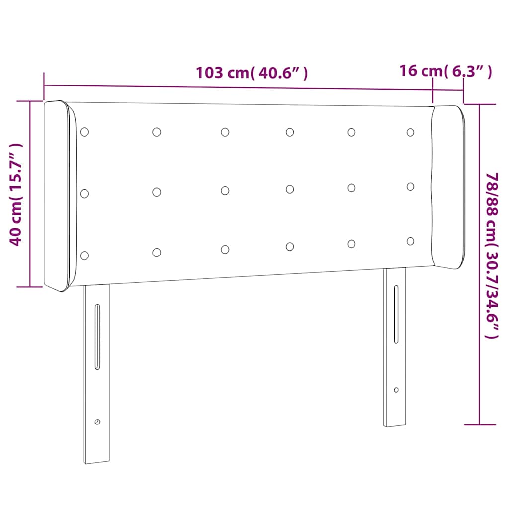 Κεφαλάρι Κρεβατιού LED Καφέ 103x16x78/88εκ. από Συνθετικό Δέρμα