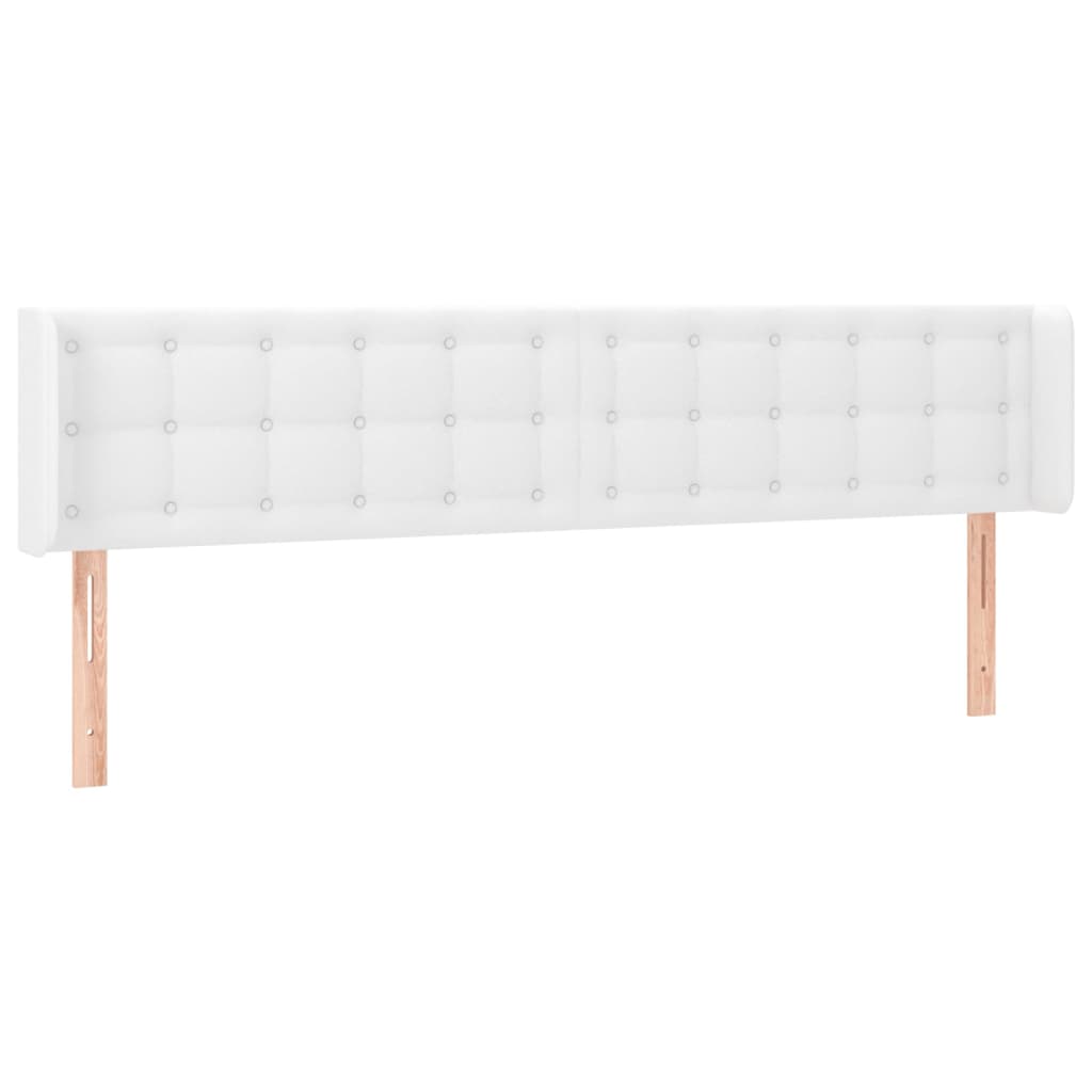 Κεφαλάρι Κρεβατιού LED Λευκό 163x16x78/88 εκ. Συνθετ. Δέρμα