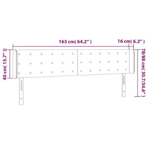 Κεφαλάρι Κρεβατιού LED Καφέ 163x16x78/88εκ. από Συνθετικό Δέρμα