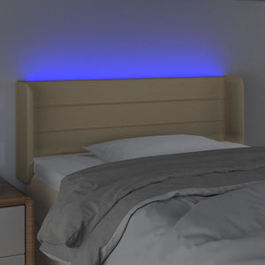 Κεφαλάρι Κρεβατιού LED Κρεμ 83x16x78/88 εκ. Υφασμάτινο