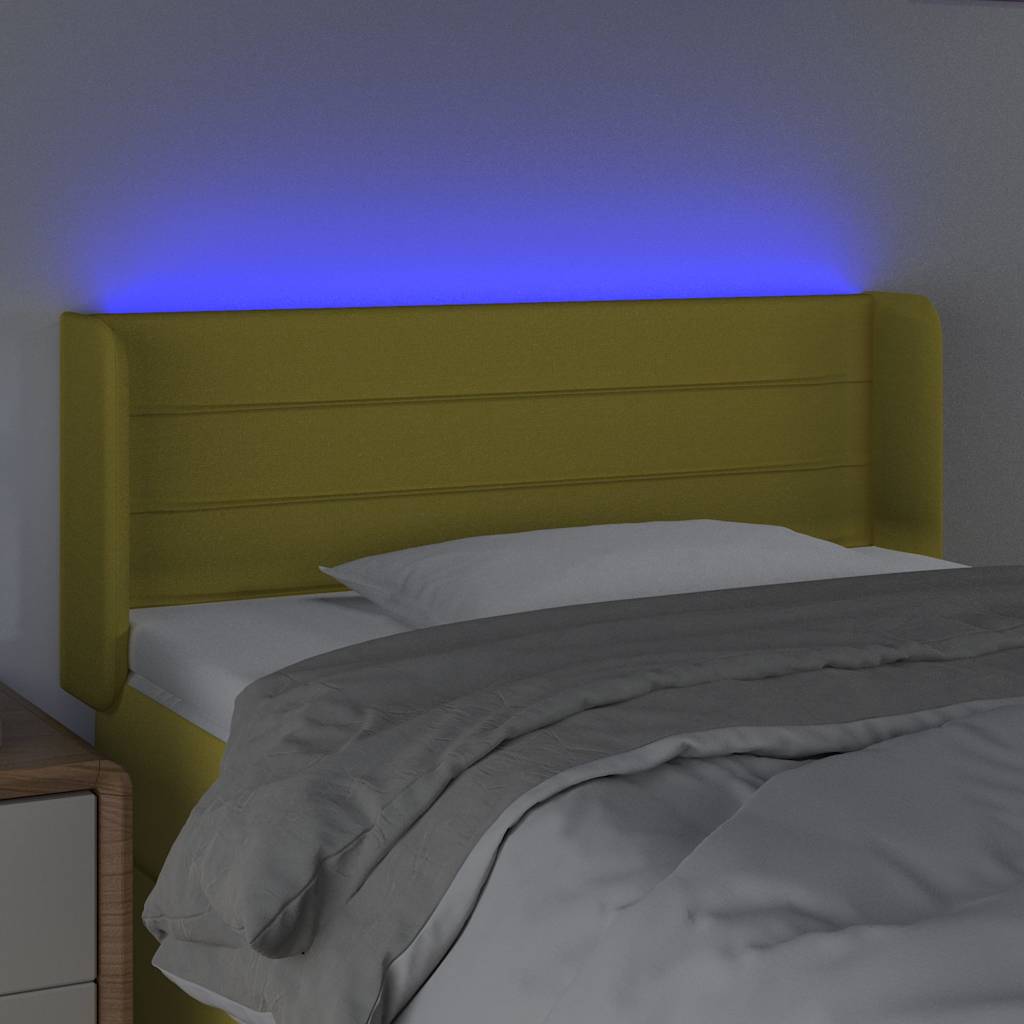 Κεφαλάρι Κρεβατιού LED Πράσινο 83x16x78/88 εκ. Υφασμάτινο - Pakobazaar