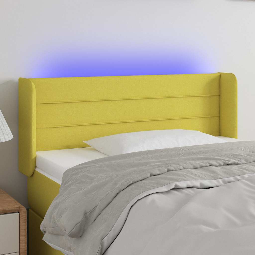 Κεφαλάρι Κρεβατιού LED Πράσινο 83x16x78/88 εκ. Υφασμάτινο - Pakobazaar