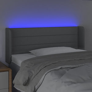 Κεφαλάρι Κρεβατιού LED Ανοιχτό Γκρι 103x16x78/88 εκ. Υφασμάτινο