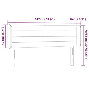 Κεφαλάρι Κρεβατιού LED Κρεμ 147x16x78/88 εκ. Υφασμάτινο