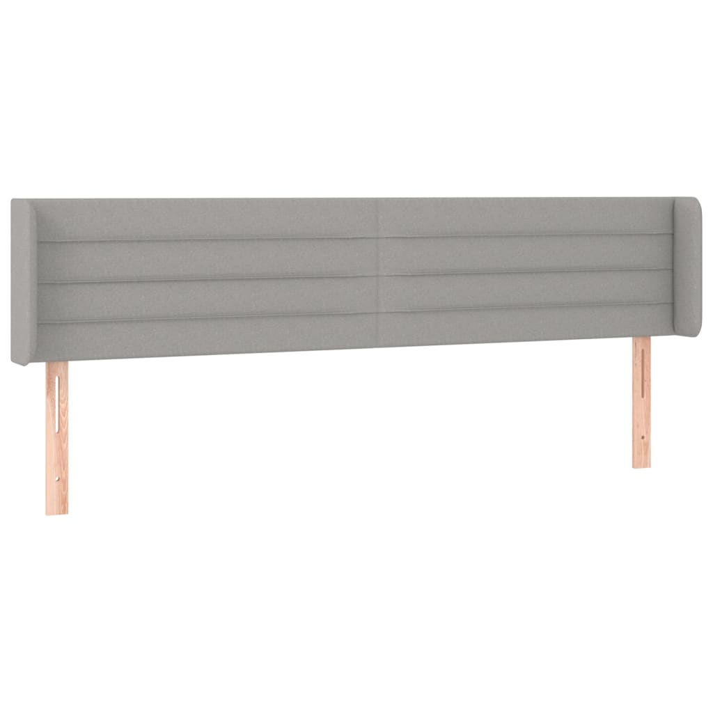 Κεφαλάρι Κρεβατιού LED Ανοιχτό Γκρι 163x16x78/88 εκ. Υφασμάτινο