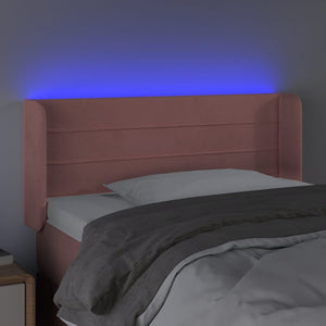 Κεφαλάρι Κρεβατιού LED Ροζ 93x16x78/88 εκ. Βελούδινο