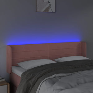 Κεφαλάρι Κρεβατιού LED Ροζ 147x16x78/88 εκ. Βελούδινο