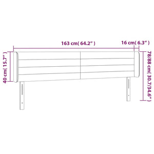 Κεφαλάρι Κρεβατιού LED Ανοιχτό Γκρι 163x16x78/88 εκ. Βελούδινο - Pakobazaar