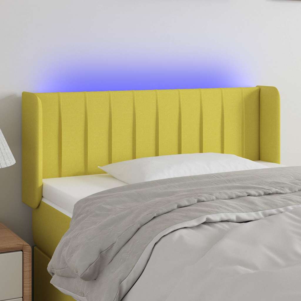 Κεφαλάρι Κρεβατιού LED Πράσινο 93x16x78/88 εκ. Υφασμάτινο - Pakobazaar