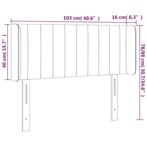 Κεφαλάρι Κρεβατιού LED Σκούρο Γκρι 103x16x78/88 εκ. Υφασμάτινο