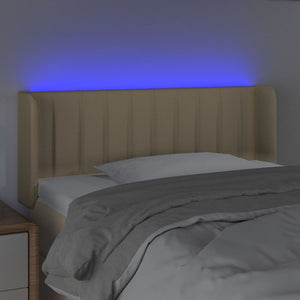 Κεφαλάρι Κρεβατιού LED Κρεμ 103x16x78/88 εκ. Υφασμάτινο - Pakobazaar